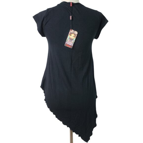 Ay Guey! Black Tee Shirt Top Collage NEW Medium - Picture 3 of 5